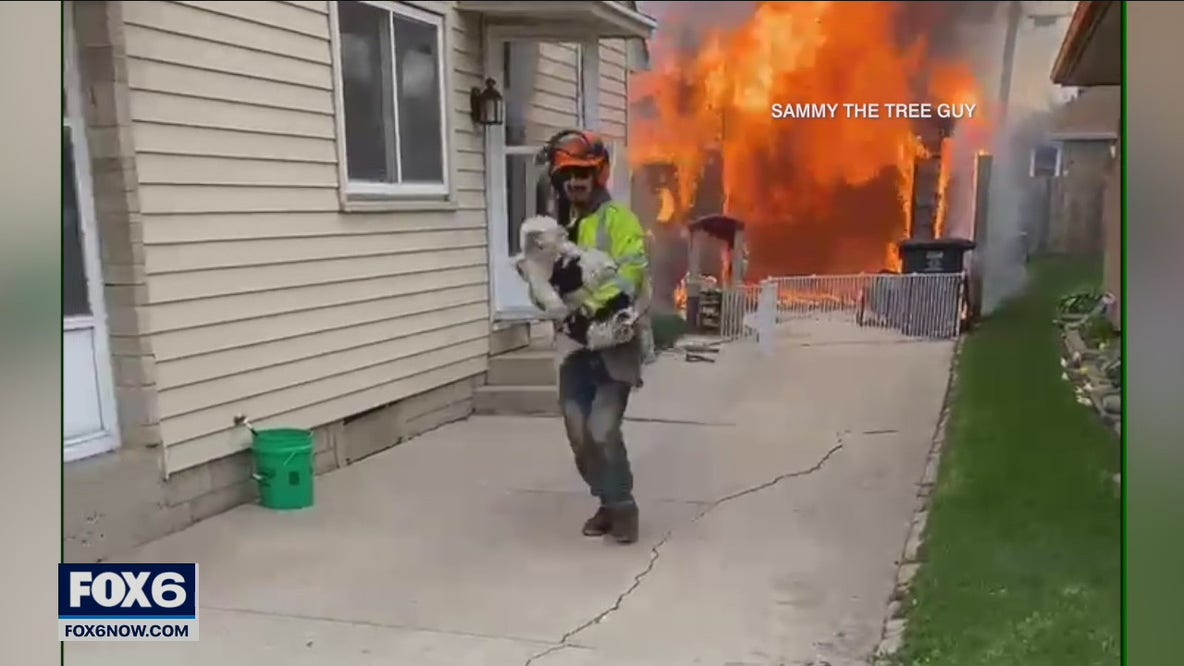 Tree trimmers saved dogs, residents from 'big blaze' in Greenfield